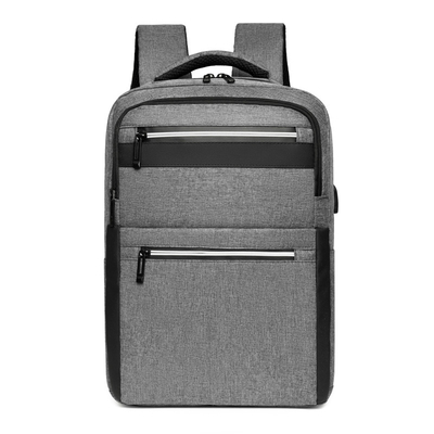 Ransel Laptop Tahan Air Nylon Abu-abu Dengan Pengisi Daya 1,37 kaki BSCI