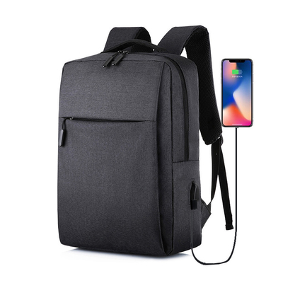 Tas Ransel Laptop Bisnis Fashion Pengisian Kustom Pria USB Perjalanan Tas Ransel Laptop Tahan Air