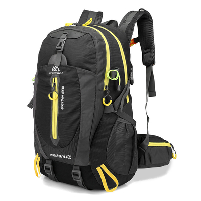 Ransel Hiking Tahan Air Hitam 30-40L Berkemah Ransel Siklus Tahan Air