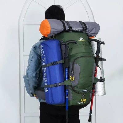 Ransel Hiking Tahan Air Ringan 60L Ransel Tahan Hujan 70cm