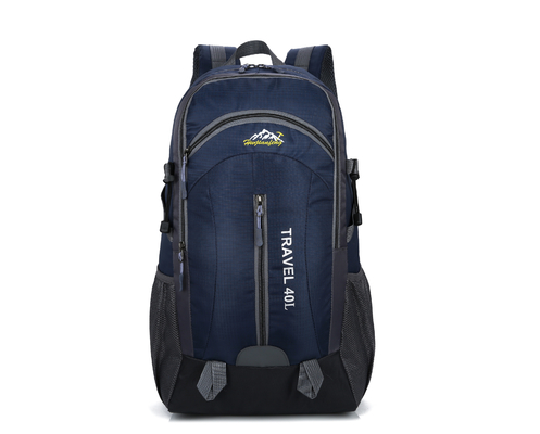 Ransel Tahan Air Orange 40L Ransel Perjalanan Berkemah 55cm Dengan Lubang Pengisian USB