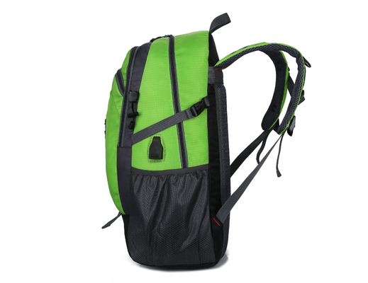 Ransel Tahan Air Orange 40L Ransel Perjalanan Berkemah 55cm Dengan Lubang Pengisian USB