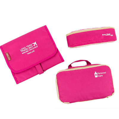 Perlengkapan Mandi Perjalanan Lipat Tas Kosmetik Penyimpanan Tas Makeup Organizer Polyester