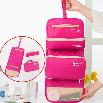 Perlengkapan Mandi Perjalanan Lipat Tas Kosmetik Penyimpanan Tas Makeup Organizer Polyester