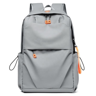 Ransel Laptop Perjalanan Tahan Air Abu-abu Ransel Anti Pencurian Dengan Port Pengisian Usb