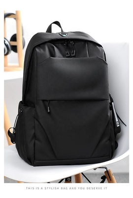 Ransel Laptop Perjalanan Tahan Air Abu-abu Ransel Anti Pencurian Dengan Port Pengisian Usb