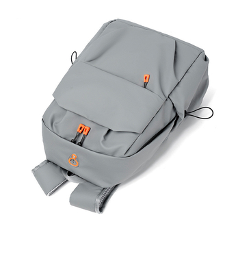 Ransel Laptop Perjalanan Tahan Air Abu-abu Ransel Anti Pencurian Dengan Port Pengisian Usb