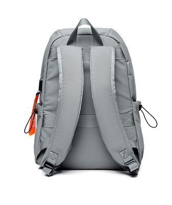 Ransel Laptop Perjalanan Tahan Air Abu-abu Ransel Anti Pencurian Dengan Port Pengisian Usb