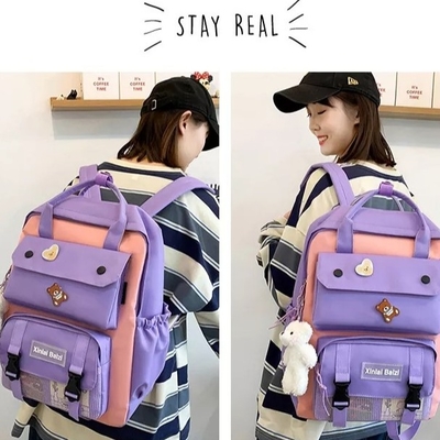 Kanvas Siswa 4 In 1 Ransel Set Tas Sekolah Set Untuk Anak Perempuan Anak Laki-laki