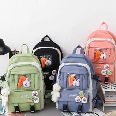1,41 Inch Pink Set Ransel Sekolah Anak Perempuan Anak Laki-laki 5pc Ransel Set