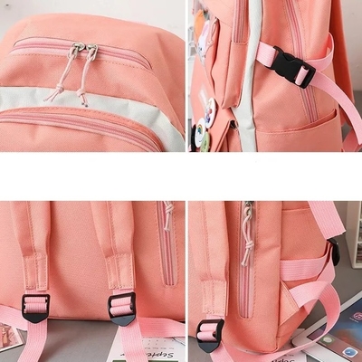 1,41 Inch Pink Set Ransel Sekolah Anak Perempuan Anak Laki-laki 5pc Ransel Set