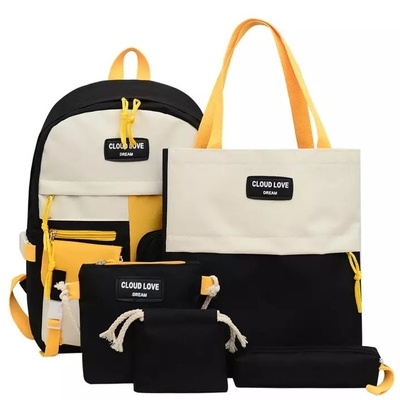 Tas Ransel Sekolah Kanvas Set Ransel Remaja Perjalanan Tahan Air