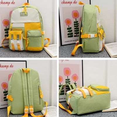 Tas Ransel Sekolah Kanvas Set Ransel Remaja Perjalanan Tahan Air