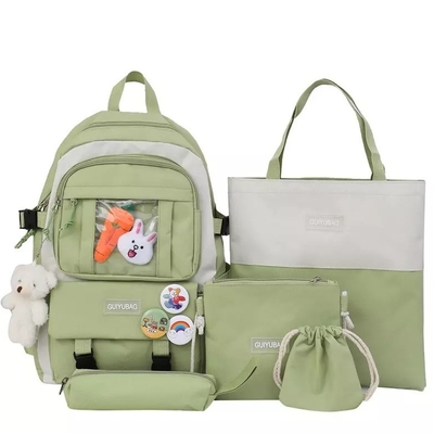 1,41 Inch Pink Set Ransel Sekolah Anak Perempuan Anak Laki-laki 5pc Ransel Set