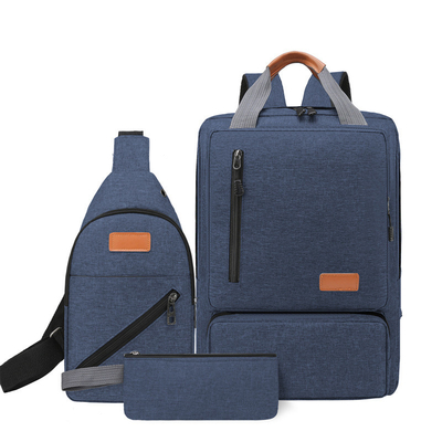 Tiga Potong Oxford Ransel Tahan Air Pria Wanita Ransel Set