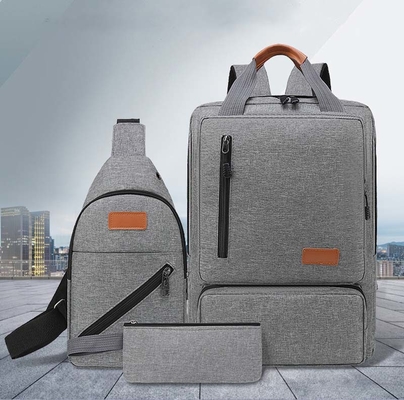 Tiga Potong Oxford Ransel Tahan Air Pria Wanita Ransel Set