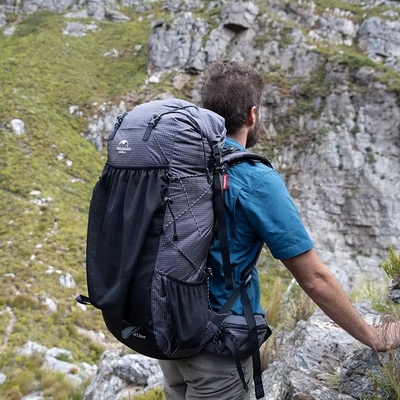 Black ODM Waterproof Hiking Backpack 65 Liter Mountain Climbing Backpack Outdoor