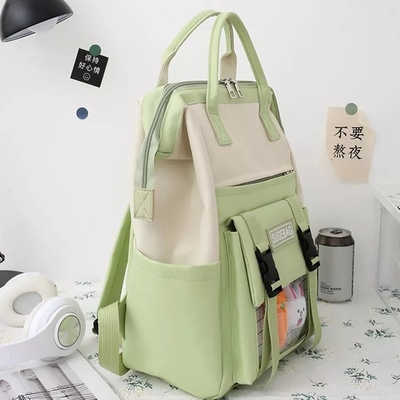 Ransel Hijau Set Laptop Siswa Tas Buku Tahan Lama Gadis