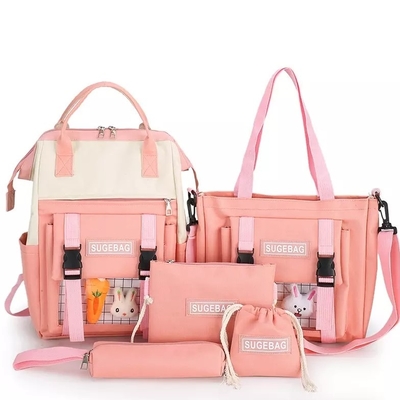 Ransel Hijau Set Laptop Siswa Tas Buku Tahan Lama Gadis