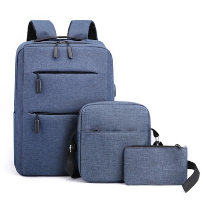 Ransel Pria ODM Polyester Set Ransel Laptop Biru Angkatan Laut Tahan Air