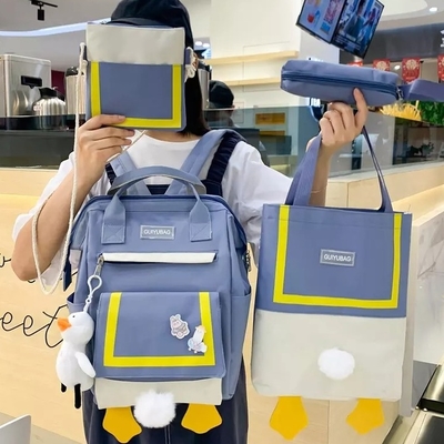 0.65 Inch Tas Ransel Tas Bepergian Luar Ruangan Set Ransel 4 Buah Wanita