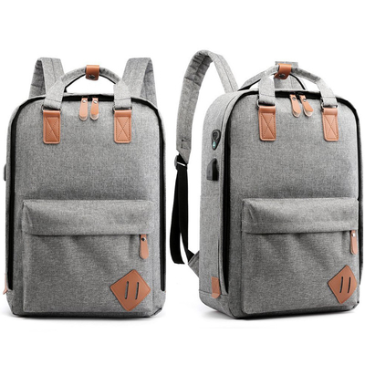 Ransel Bisnis Abu-abu Set 43cm Usb Charging 3 In 1 Backpack ISO