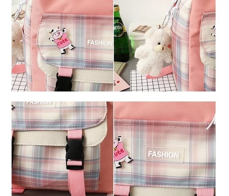 Set Ransel Wanita Ungu Set Ransel Estetika Tahan Air Untuk Siswa Perempuan