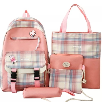 Set Ransel Wanita Ungu Set Ransel Estetika Tahan Air Untuk Siswa Perempuan