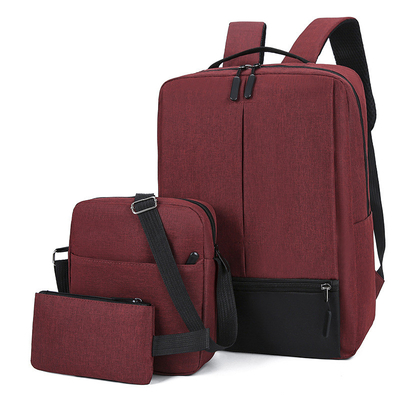 3 pc Tas Ransel Laptop Kerja Pria Set Ransel Perjalanan Cerdas Unisex