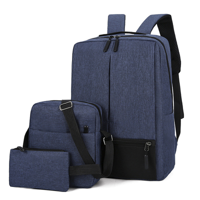 3 pc Tas Ransel Laptop Kerja Pria Set Ransel Perjalanan Cerdas Unisex