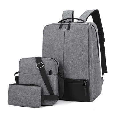 3 pc Tas Ransel Laptop Kerja Pria Set Ransel Perjalanan Cerdas Unisex