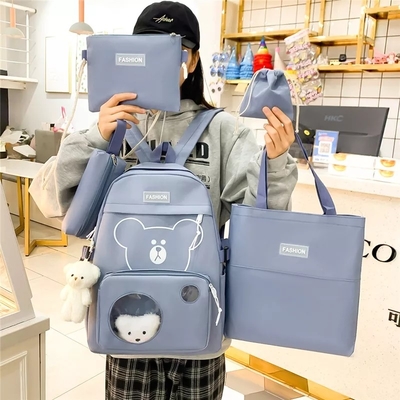 Ransel Perjalanan Gadis Laptop Tas Sekolah Set Ransel Karton Warna-warni 2022 China