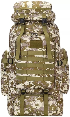 BSCI Nylon Camo Hiking Ransel 75L Perjalanan Berkemah Ransel Pria Wanita