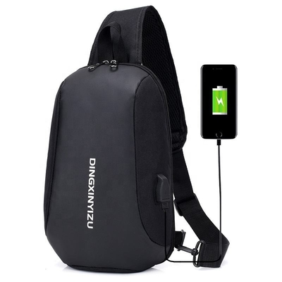 4.2L Black Nylon Sling Bag ODM Sling Chest Crossbody Bag Multifungsi Tahan Air