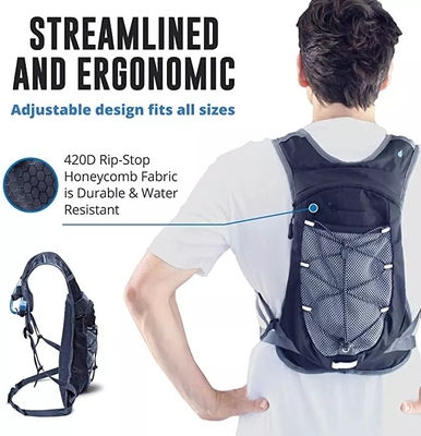 ISO 2L Waterproof Hiking Backpack 0.1kg Rompi Hidrasi Ringan Pria Bepergian