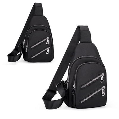 9.7 ''Tas Selempang Selempang Multi Saku Kain Oxford Tas Selempang Satu Bahu USB