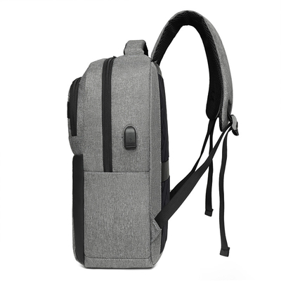 Ransel Laptop Tahan Air Nylon Abu-abu Dengan Pengisi Daya 1,37 kaki BSCI