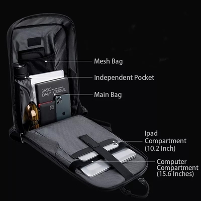 EVA Hard Case Tas Ransel Bisnis Tahan Air Dengan Port Pengisian Usb Polyester