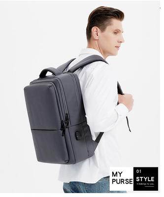 Tas Laptop Tahan Air ODM Kasual Polyester 0.44m Ransel Laptop Anti Pencurian