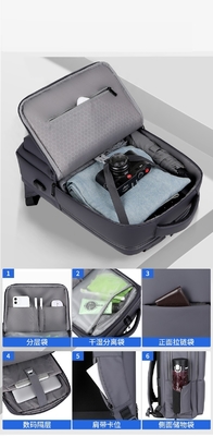 Tas Laptop Tahan Air ODM Kasual Polyester 0.44m Ransel Laptop Anti Pencurian