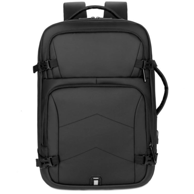 Ransel Laptop Tahan Air Pria 17.3 Inci BSCI Black Nylon Laptop Backpack