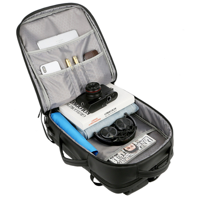 Ransel Laptop Tahan Air Pria 17.3 Inci BSCI Black Nylon Laptop Backpack