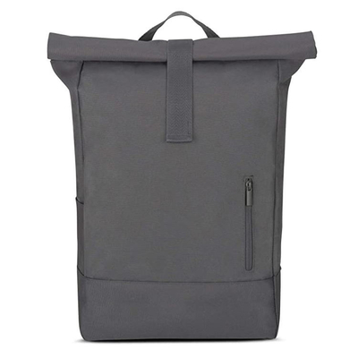 15.6 Inch Rucksack RollTop RPET Black Roll Top Backpack Tahan Air Dapat Diperluas