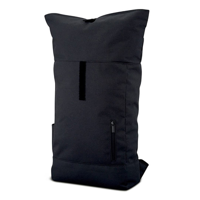 15.6 Inch Rucksack RollTop RPET Black Roll Top Backpack Tahan Air Dapat Diperluas