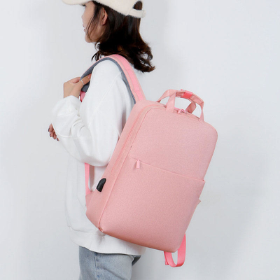 41cm Student Lap Top Ruck Sack Ransel Perjalanan Ransel Hitam Dengan USB Outdoor