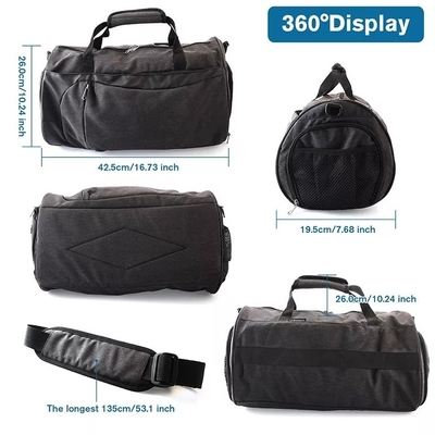 Polyester Anti Theft Travel Bag Gym Bag Dengan Kompartemen Sepatu Saku Basah