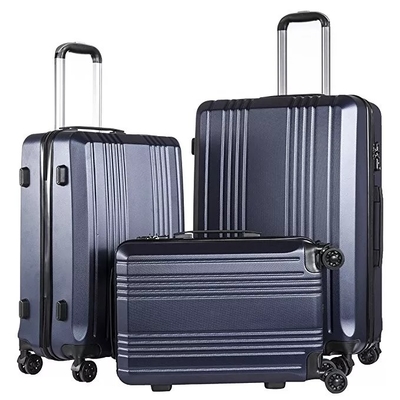 ABS Bagasi Perjalanan Tahan Air Hardside Koper Troli Ritsleting Ganda Kunci TSA 4 Roda Pemintal