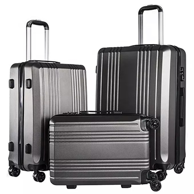 ABS Bagasi Perjalanan Tahan Air Hardside Koper Troli Ritsleting Ganda Kunci TSA 4 Roda Pemintal