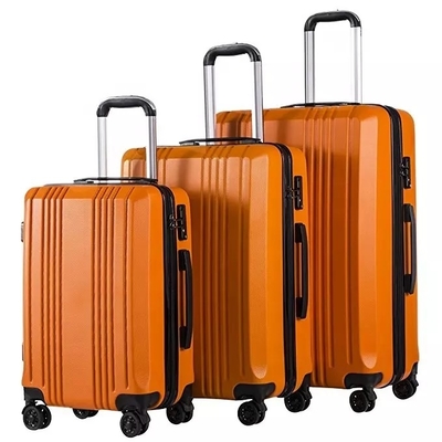ABS Bagasi Perjalanan Tahan Air Hardside Koper Troli Ritsleting Ganda Kunci TSA 4 Roda Pemintal