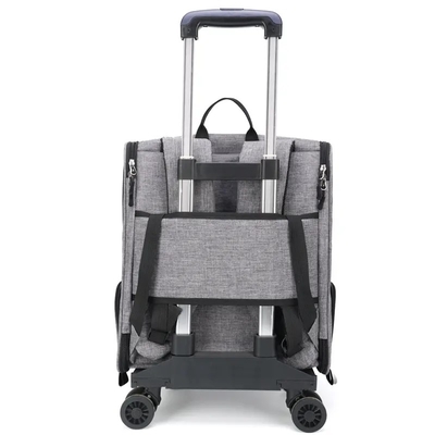 Pembawa Kucing Anjing Dengan Roda Ransel Luar Ruangan Pet Carrier Pet Trolley Portable